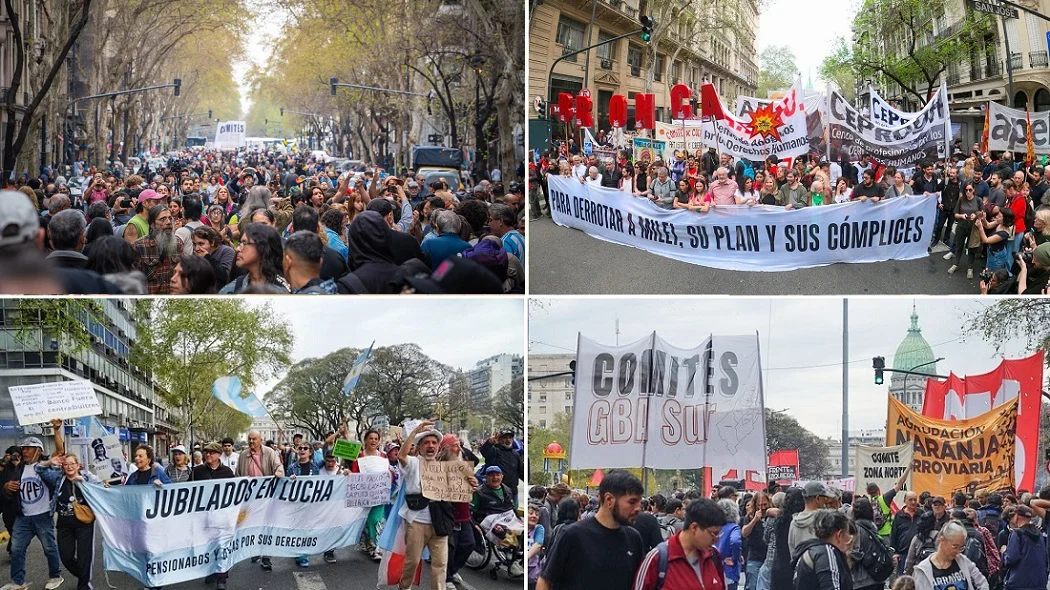 Marcha de la Bronca contra el régimen libertario de Milei.