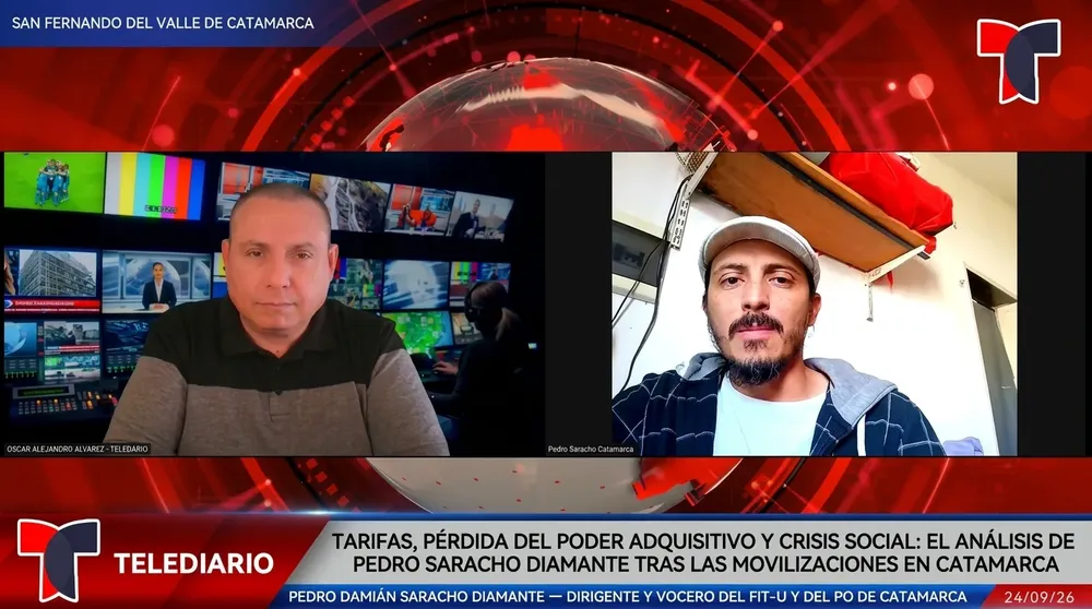 Pedro Damián Saracho Diamante en TELEDIARIO Argentina.