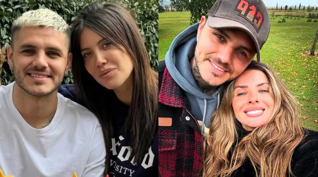 Mauro Emanuel Icardi Rivero con Wanda Nara y con María Eugenia Suárez Riveiro.