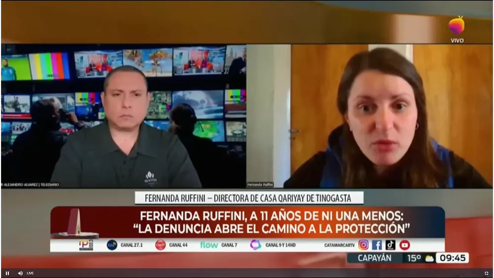 Fernanda Ruffini en CANAL 7 TV PÚBLICA CATAMARCA. 