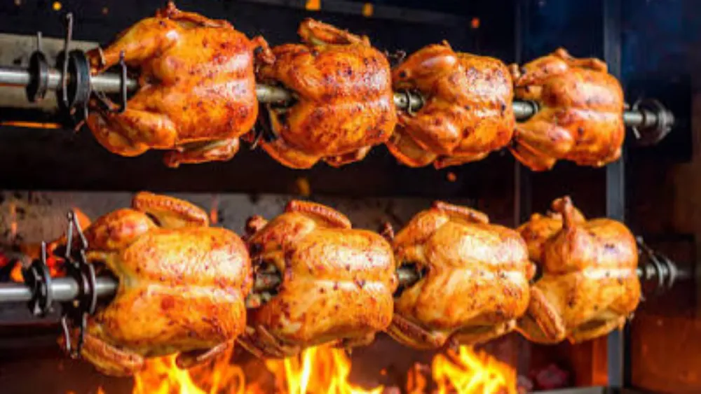 Pollos al espiedo.