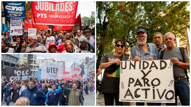 Marchas y protestas contra el régimen libertario de Milei. 