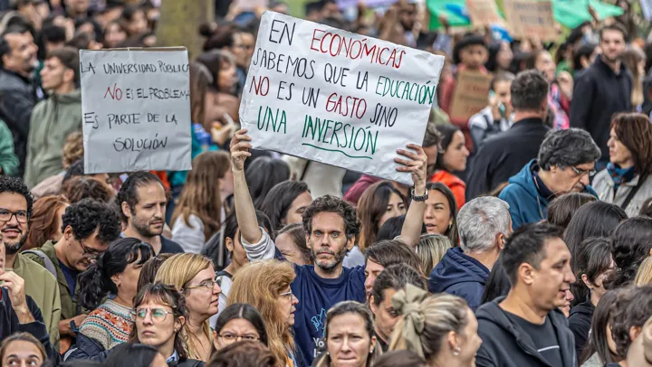 Marcha universitaria contra el Gobierno de javier Milei.