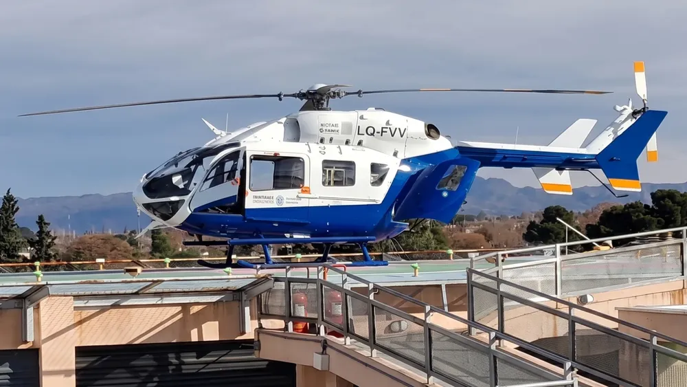 Helicóptero sanitario Halcón de la Policía de Mendoza.