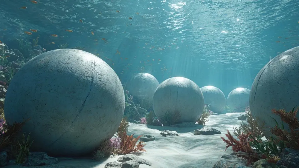 Esferas de almacenamiento de energías renovables.