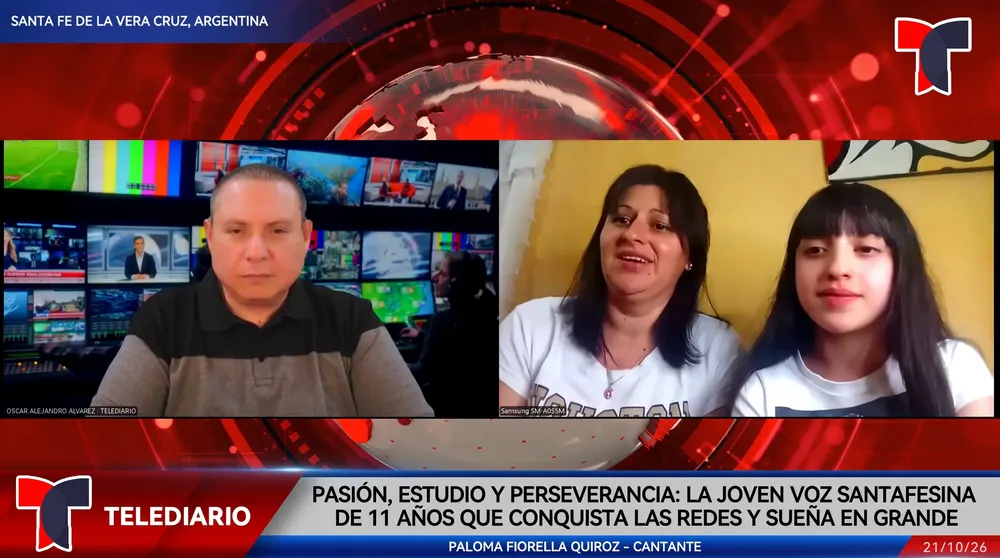Paloma Fiorella Quiróz en TELEDIARIO Argentina.
