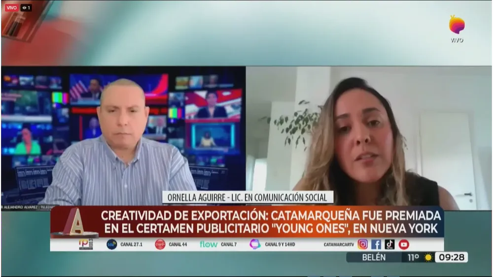 Ornella Aguirre en CANAL 7 TV PÚBLICA CATAMARCA. 