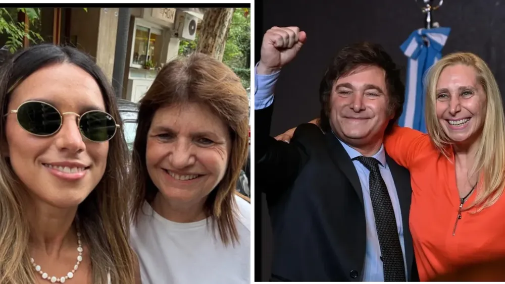 Agostina Páez y Patricia Bullrich / Javier Gerardo Milei y Karina Elizabeth Milei.