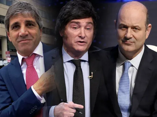 Luis Andrés Caputo, Javier Gerardo Milei y Federico Adolfo Sturzenegger.