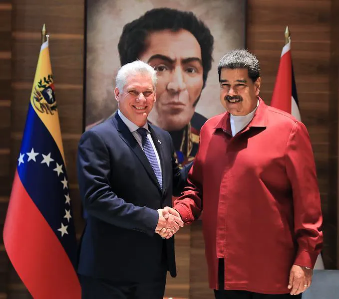 Miguel Mario Díaz-Canel Bermúdez y Nicolás Maduro Moros.