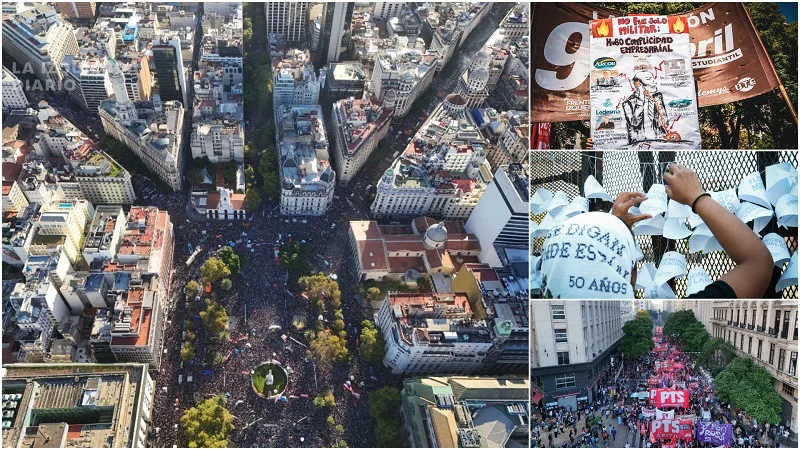 "Nunca Más" - Masivo repudio al negacionismo y al régimen de Milei.