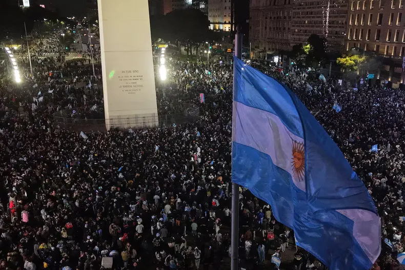 Festejos por la Selección Argentina de Fútbol. 