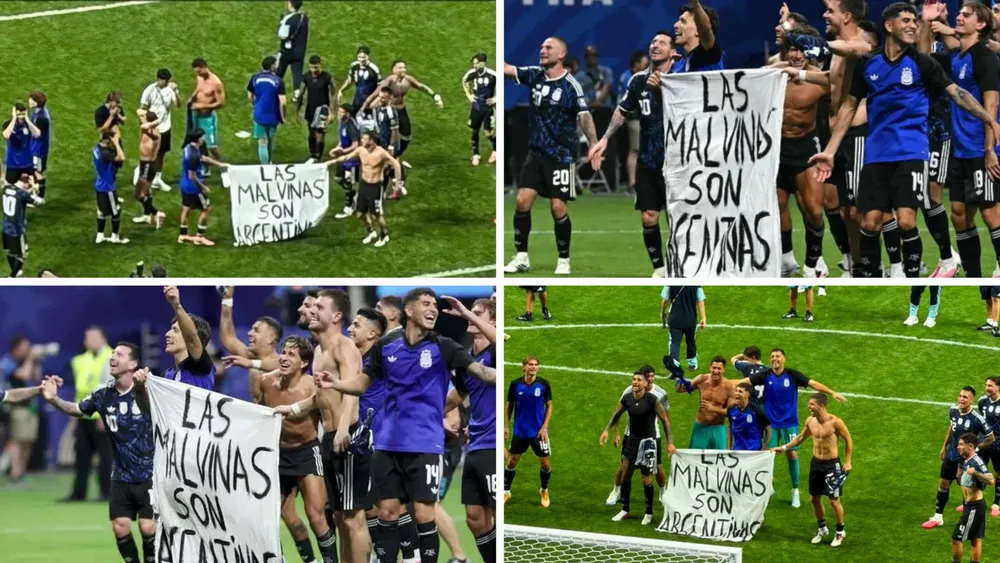 Selección Nacional de Fútbol: "Las Malvinas son Argentinas".