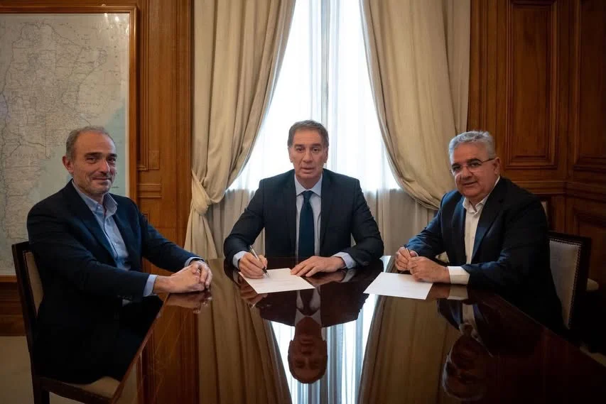 Eduardo “Lule” Menem, Diego César Santilli y Raúl Alejandro Jalil.