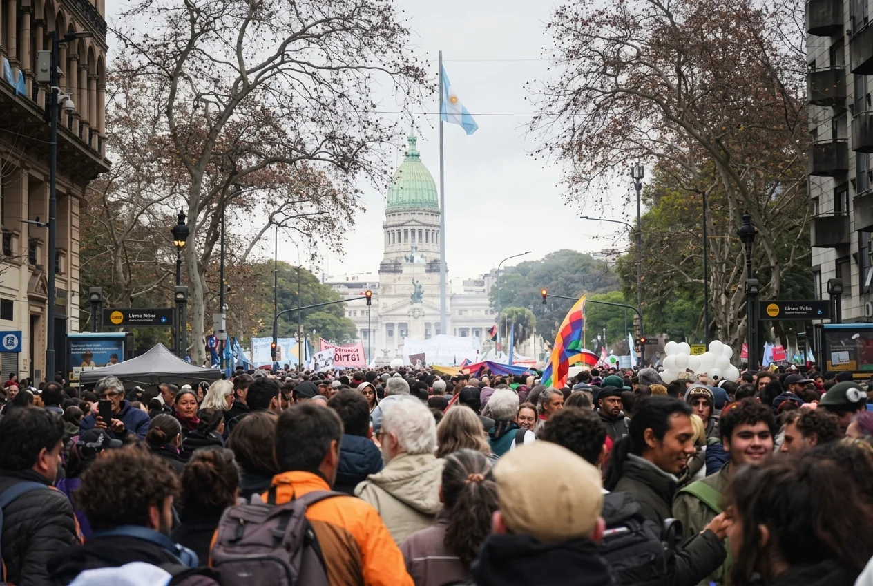 Marchas y movilizaciones contra el régimen libertario de Milei.