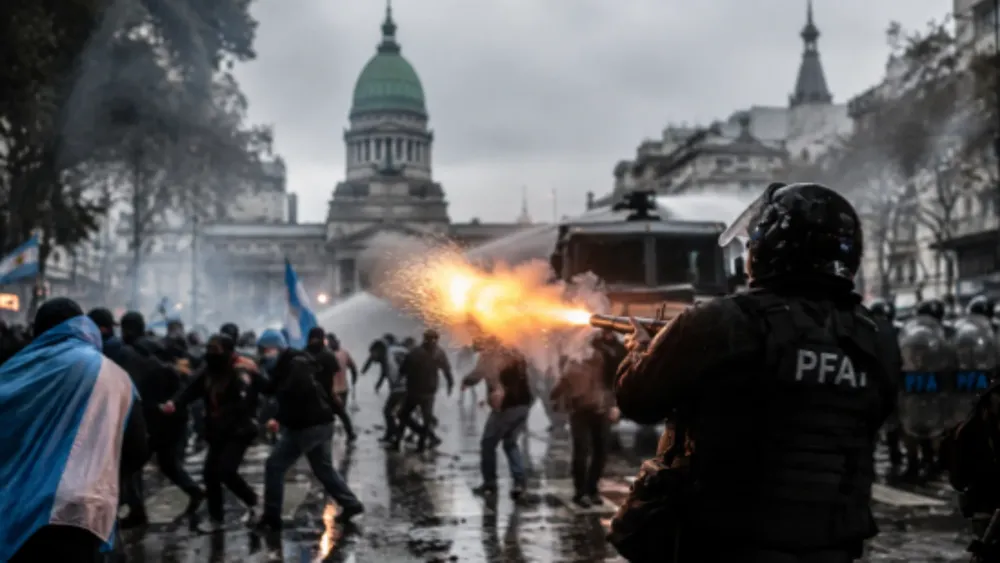 Represión brutal y salvaje del régimen libertario de Milei.