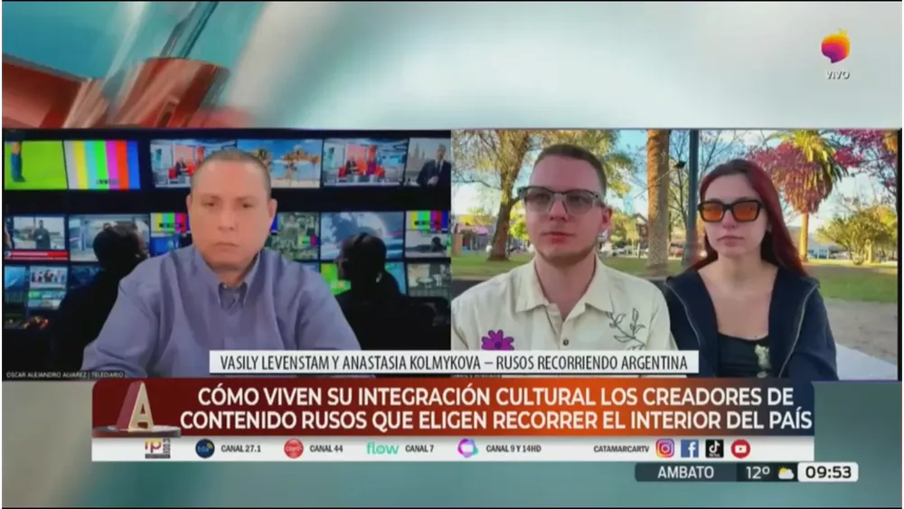 Vasily Levenstam y Anastasia Kolmykova en Canal 7 TV PÚBLICA CATAMARCA.